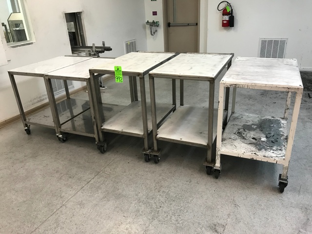 Lot of (5) Rolling Shop Carts