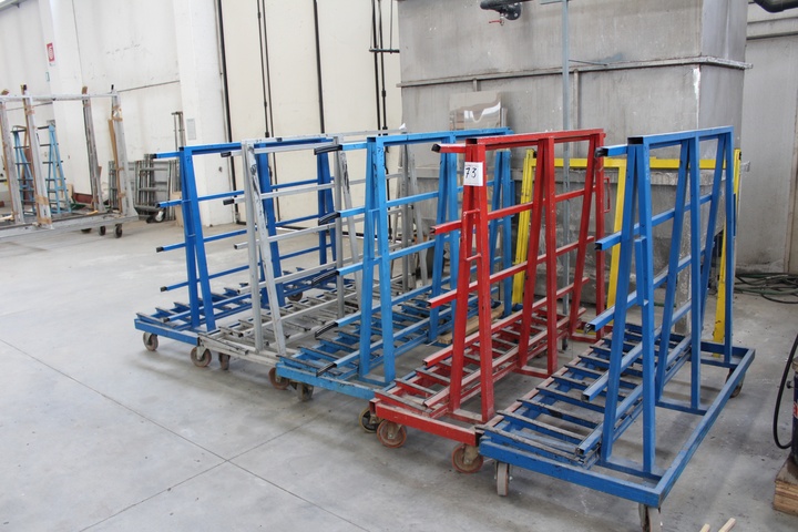(5) x 1500 x 1800mm Steel Single Sided Portable Glass Transporters