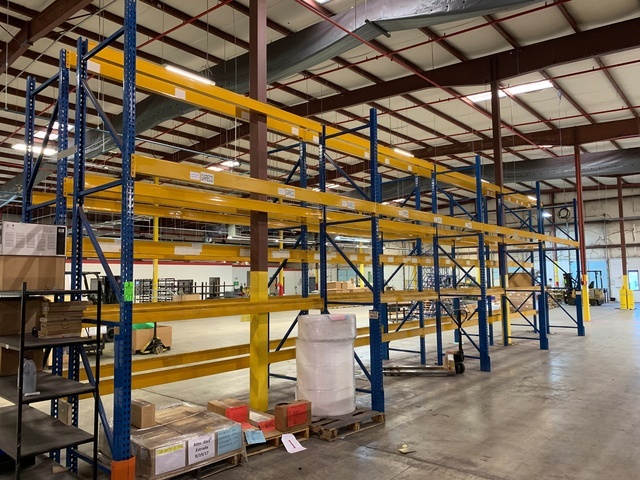 Lot of (4) Sections of 14' x 12'W x 42" Pallet Racking