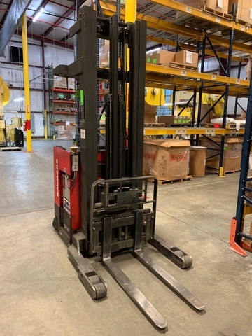 RAYMOND EASI 4,000 LB Stand-Up Electric Forklift, s/n EZ-A-95-04617, 42" Fork Length, w/ Hobart Battery Mate 36V Battery Charger
