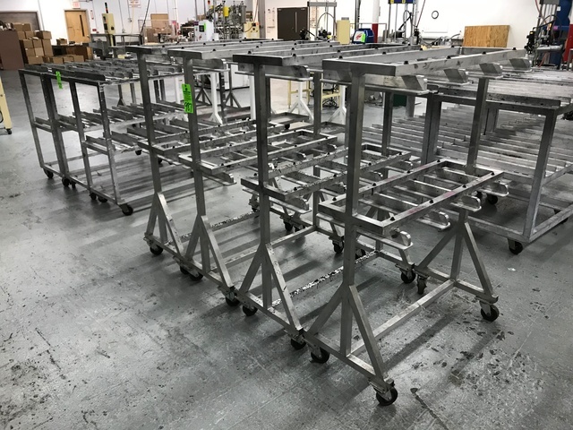 Lot of (4) Rolling Shop Carts