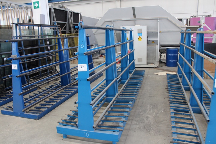 (6) x Double Sided Static Glass Storage Racks with Contents