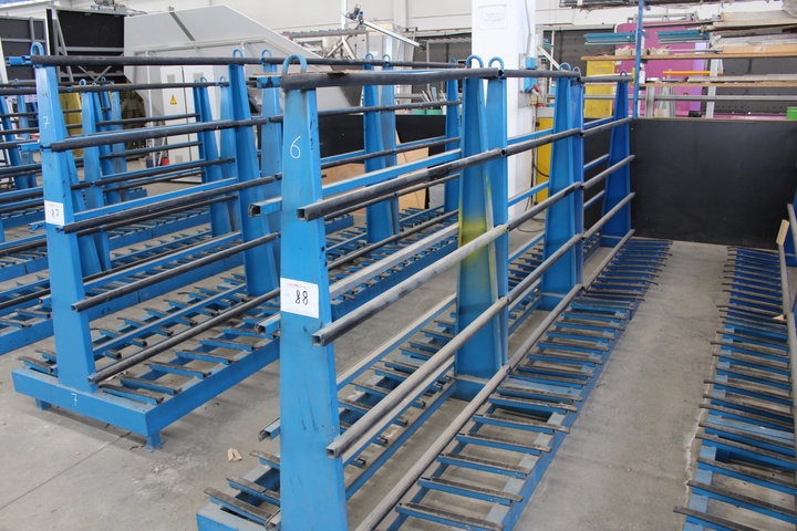 (6) x Double Sided Static Glass Storage Racks with Contents