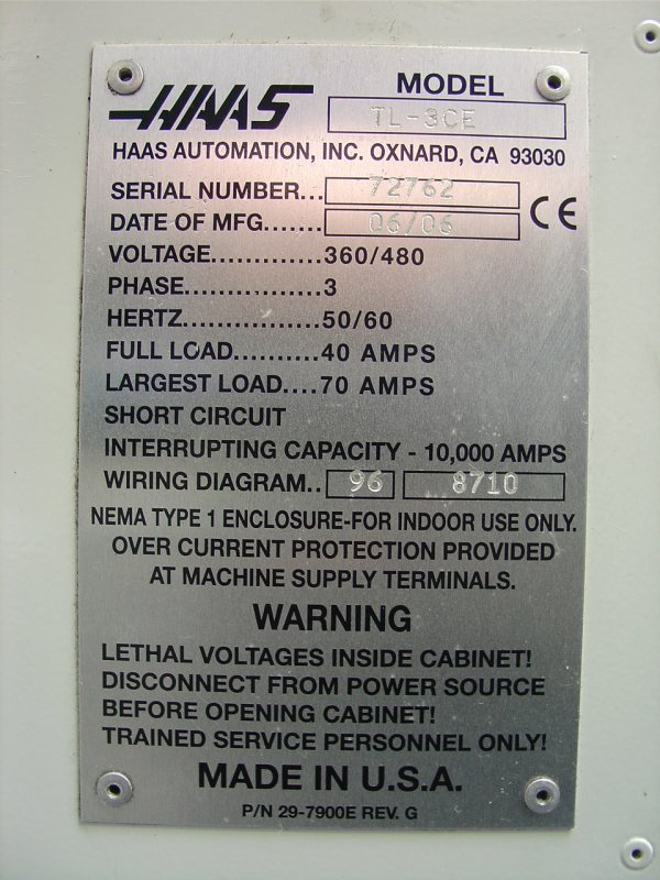 HAAS TL-3 CNC Lathe