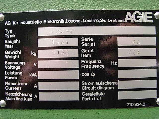 Agietron Ems 2 Electric Discharge Sinking Machine