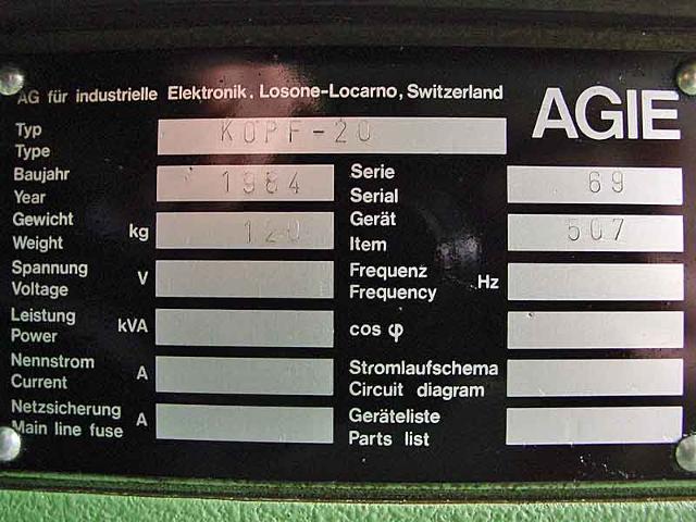 Agietron Ems 2 Electric Discharge Sinking Machine