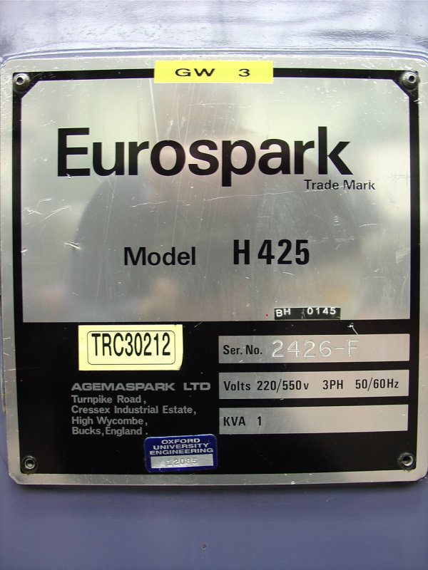 Eurospark Type H425 Spark Erosion Machine