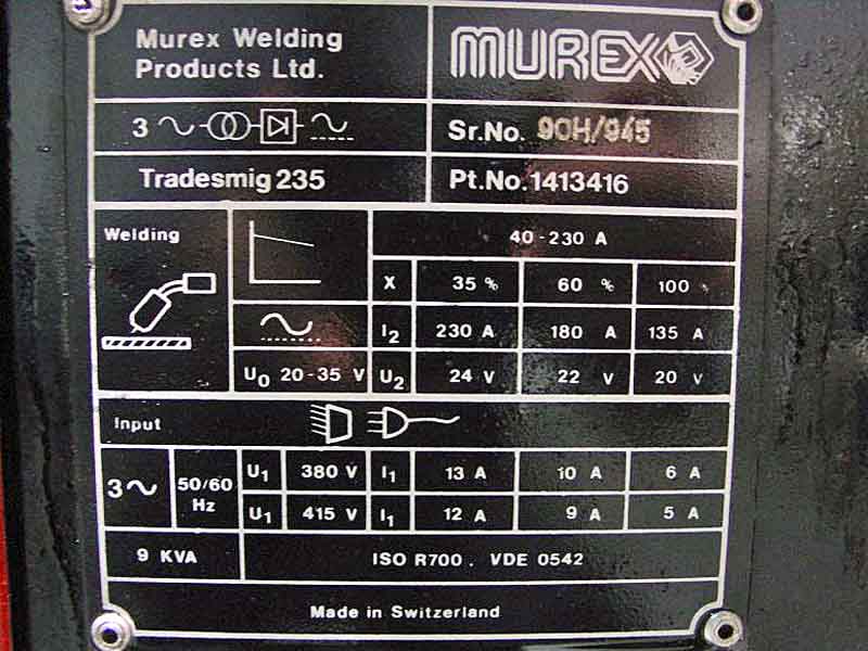 Murex Tradesmig 235 Mig Welder