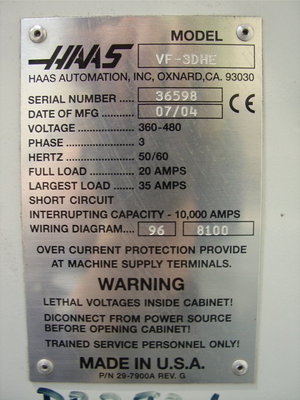 HAAS VF3 Vertical Machining Centre