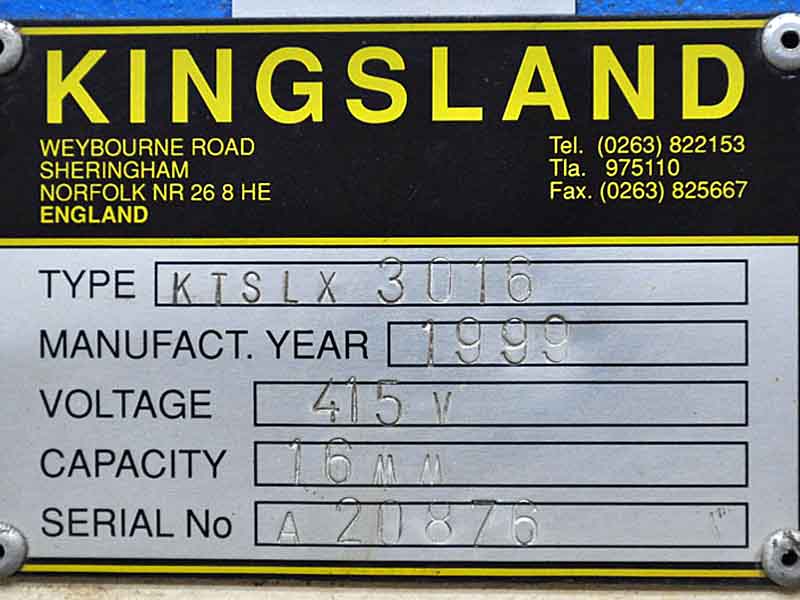 Kingsland Type KTSLX 3016 Hydraulic Guillotine
