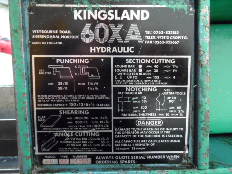 Kingsland 60XA Universal Ironworker