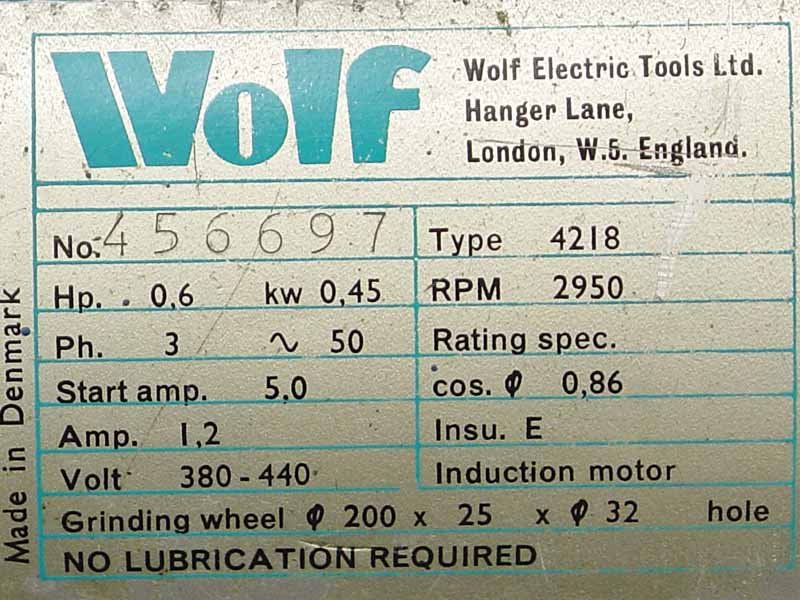 Wolf 8" Type 4218 Double Ended Tool Grinder
