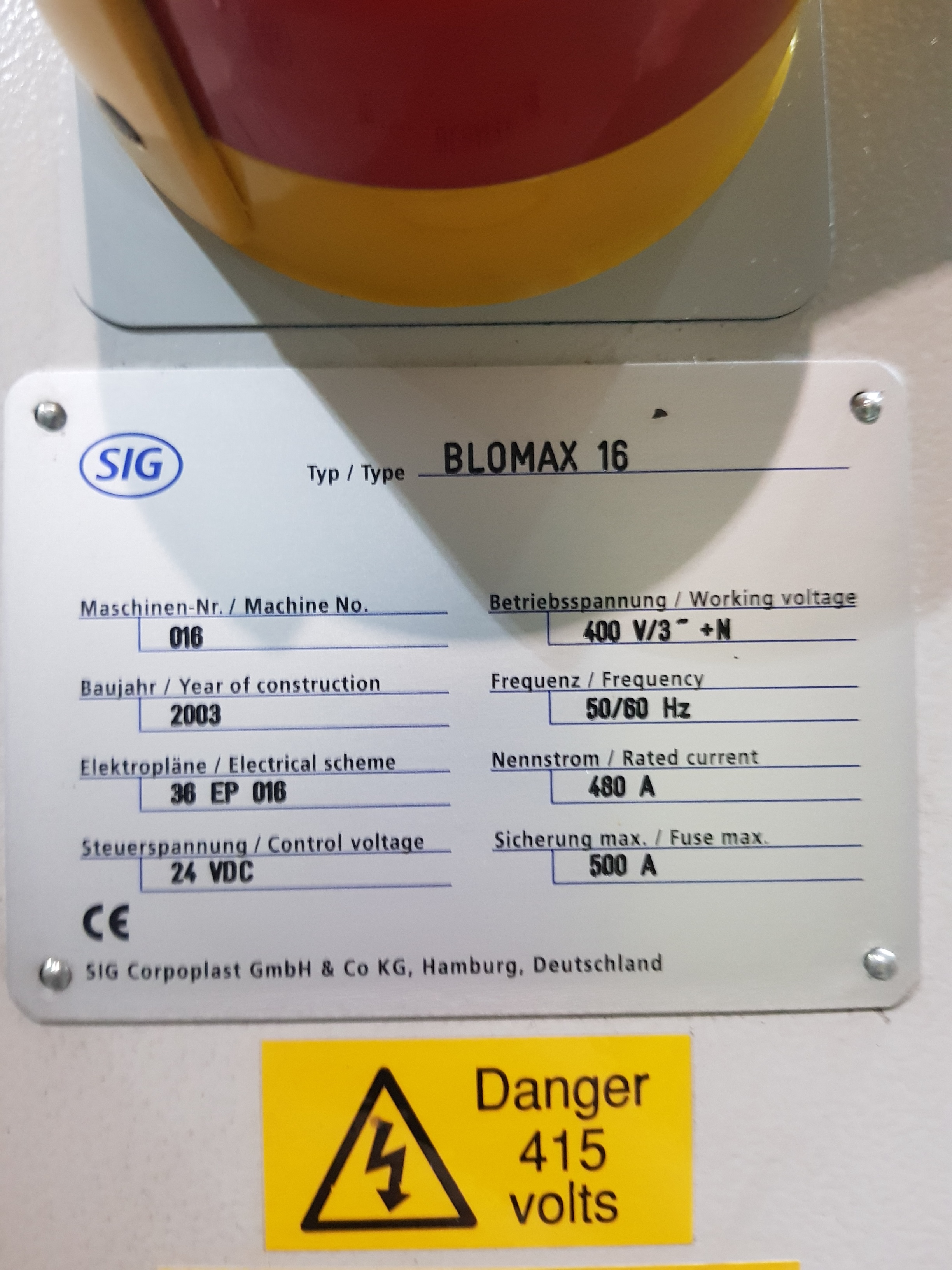 Sig Blowmax-16 PET Blow Moulder