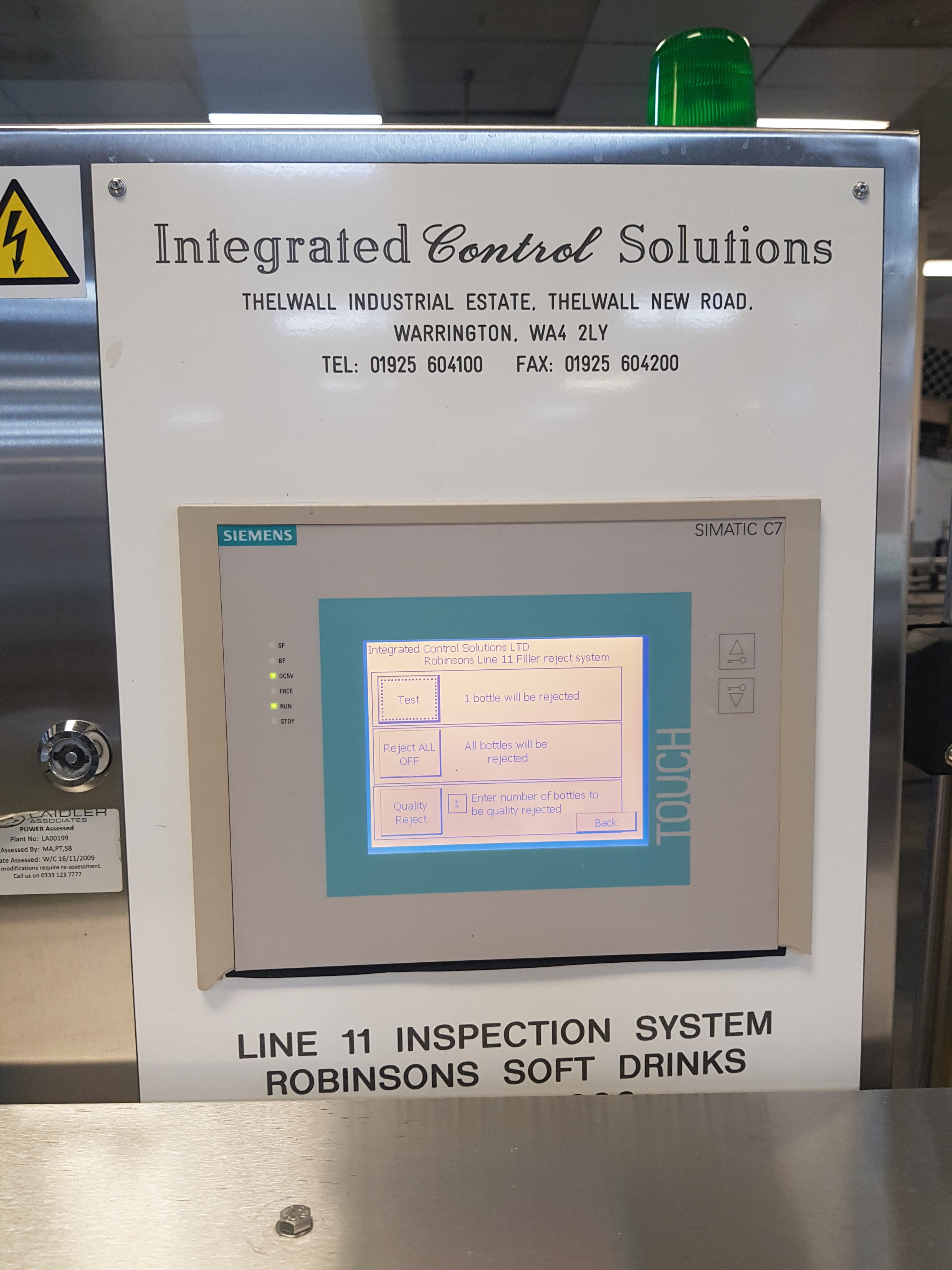 Intergrated Control Solutions Inspection System