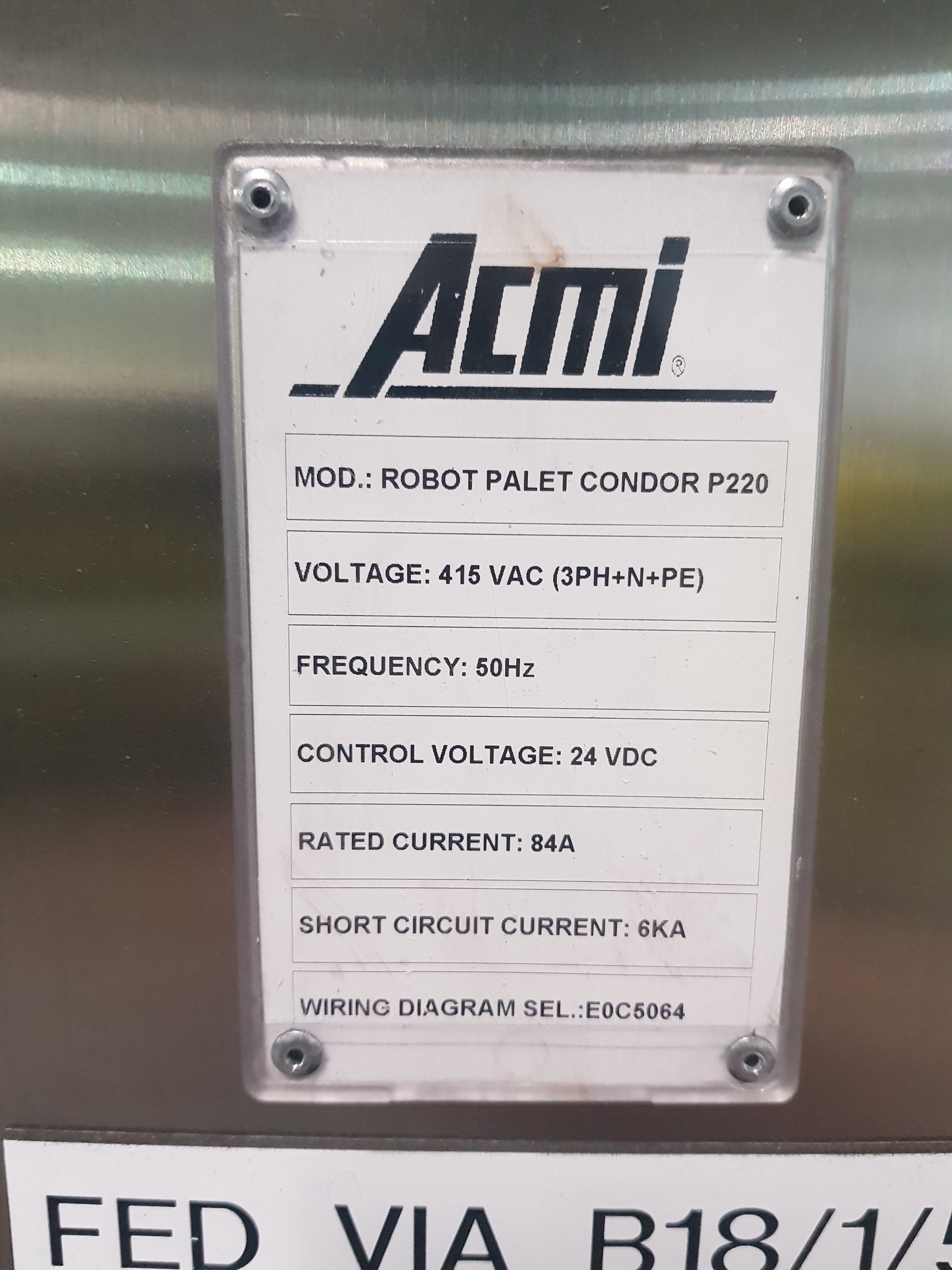 ACMI Palletising / Wrapper System