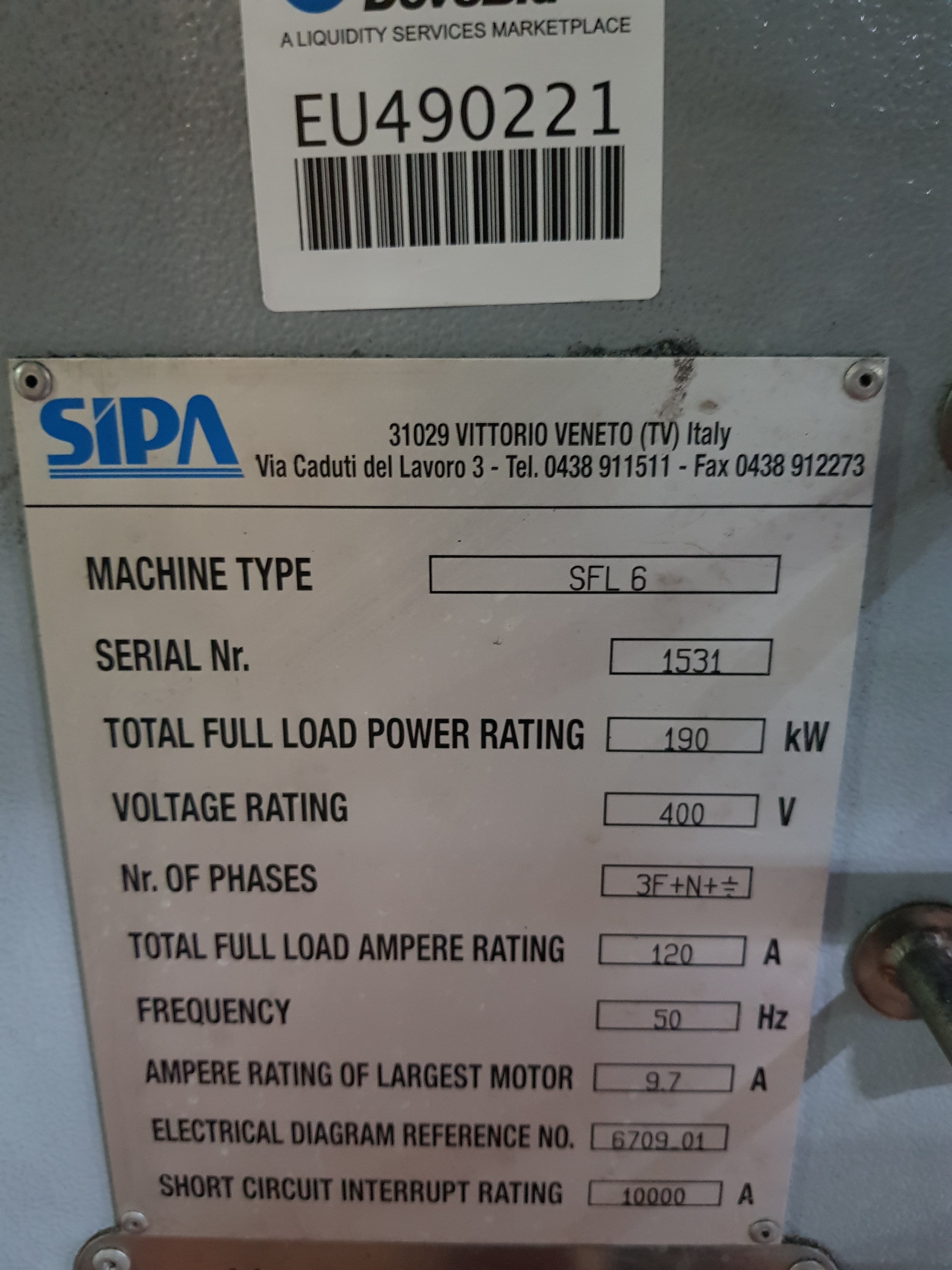 SIPA SFL6 PET Linear Stretch Blow Moulder