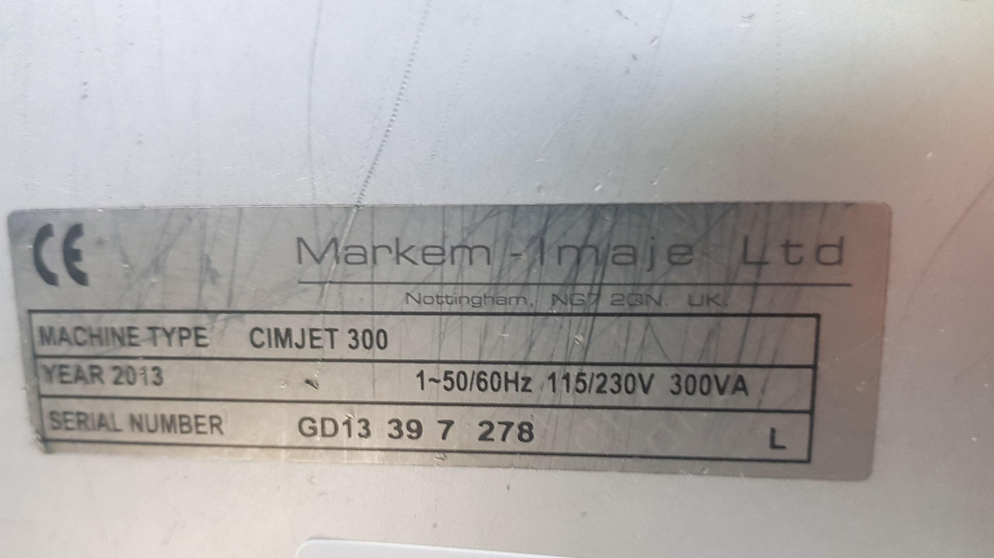 Markem CimJet Series 300 Labeller
