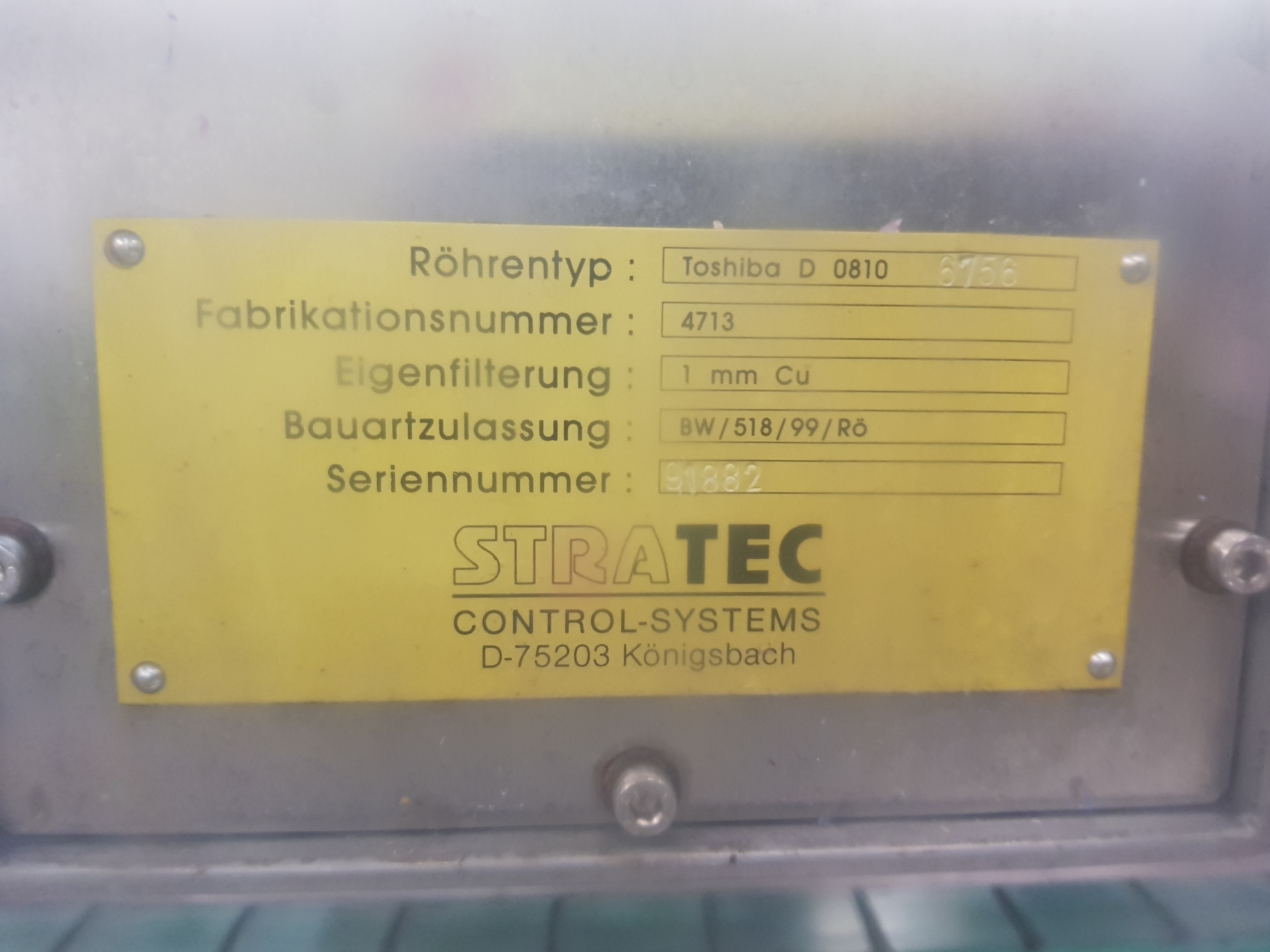 Stratec Toshiba D0810 Xray Inspection System