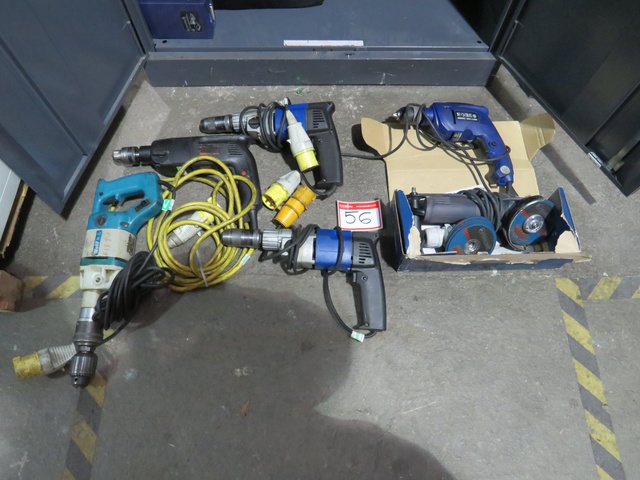 (2) Bisley Cabinets with Qty of Power Tools