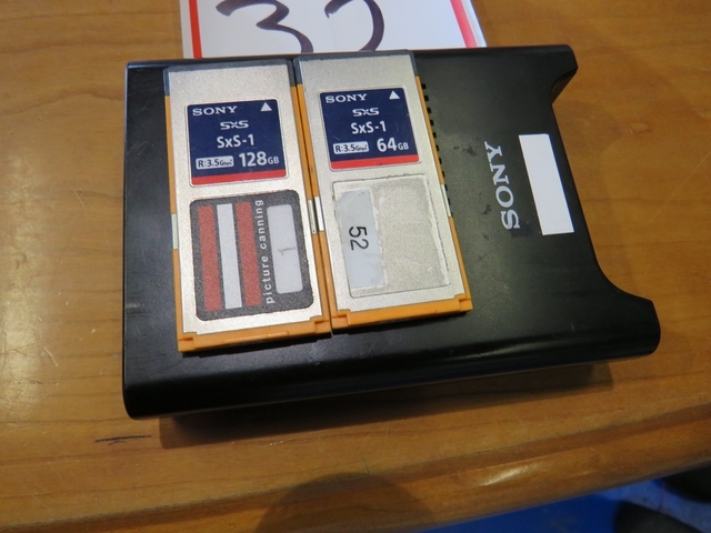 (2) Sony SxS-1 Memory Cards; 128GB & 64GB & Memory Card Reader