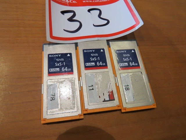 (3) Sony SxS-1 64GB Memory Cards