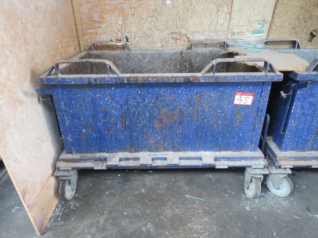 Mobile Metal Glass Tipping Skip 1.2m x 750mm x 800mm High