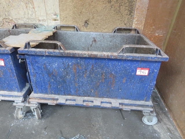 Mobile Metal Glass Tipping Skip 1.2m x 750mm x 800mm High