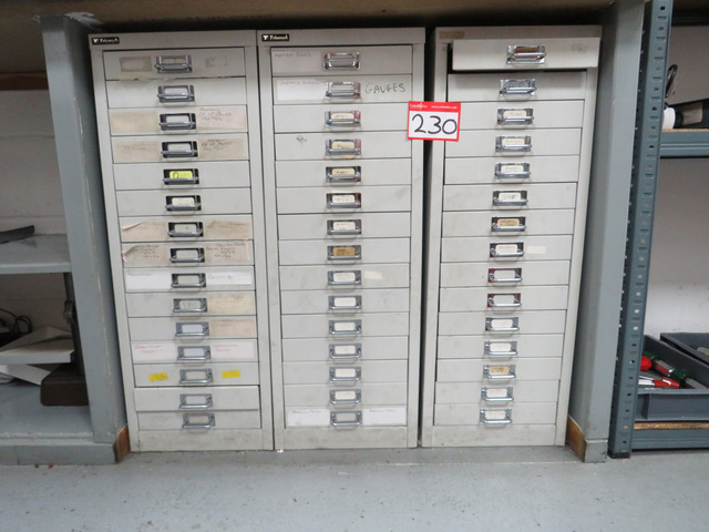 (3) 15-Drawer Cabinets with Qty of Plug & Ring Gauges