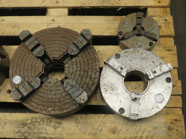 (2) x 250mm 3 Jaw Chuck, 12" 4 Jaw Chuck, 61/2" 3 Jaw Chuck