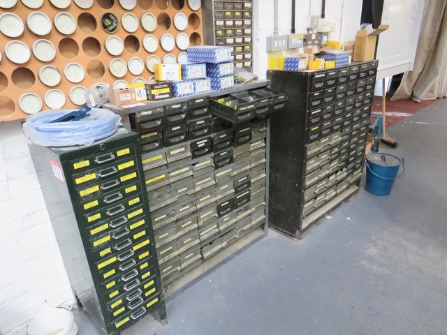 Cabinets including Large Qty of Bolts, Screws, & Washers