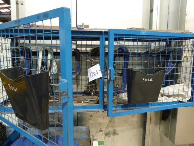 Qty of Assorted 'G' Clamps with Wire Cabinet