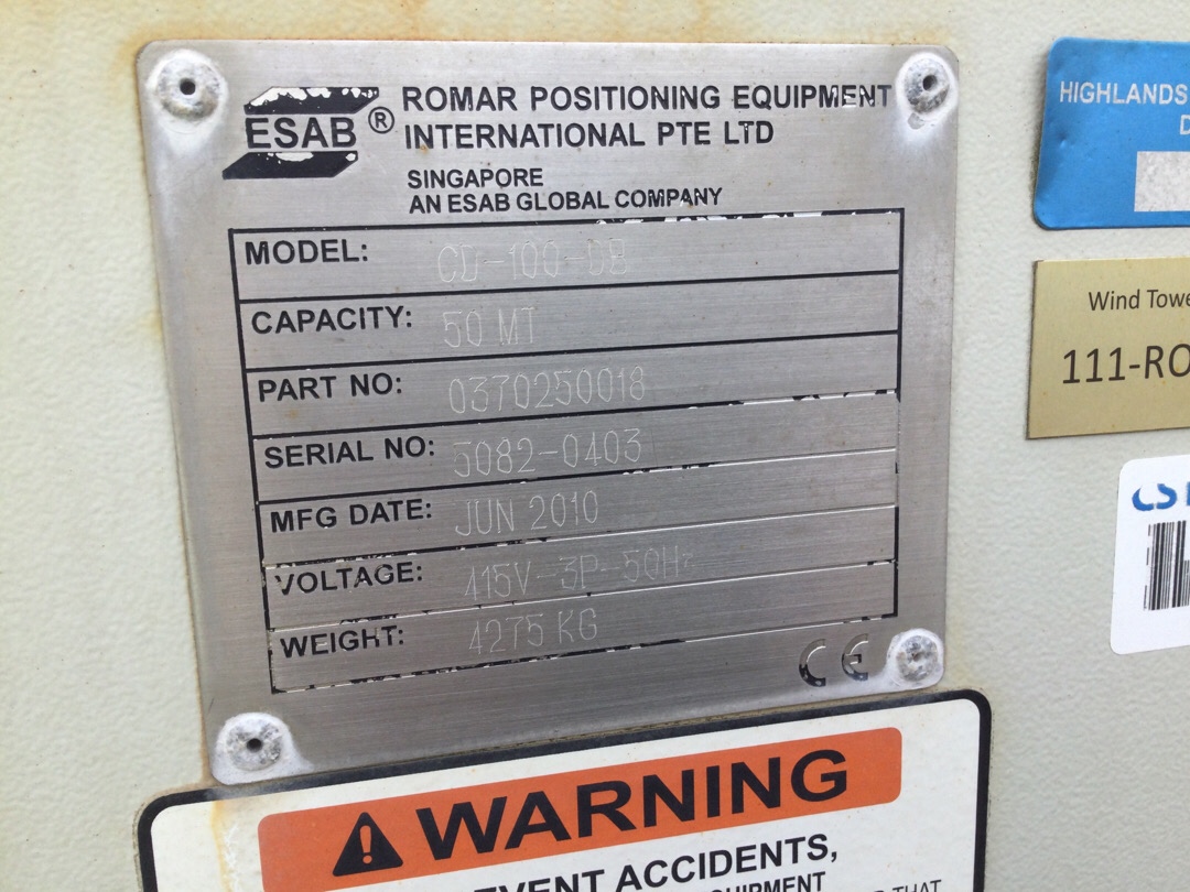 Esab CD100DB Powered Rotator and 2: Idlers