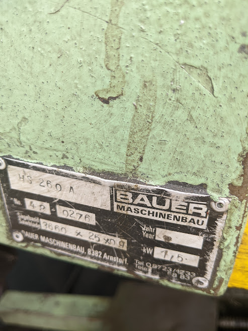 Bauer HS 260 Automatic Bandsaw