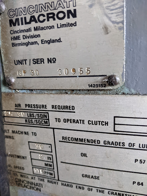 Cincinnati Milacron GP30 Mechanical Press