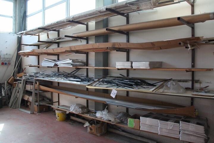 Qty of aluminium profile edging & strips including racking