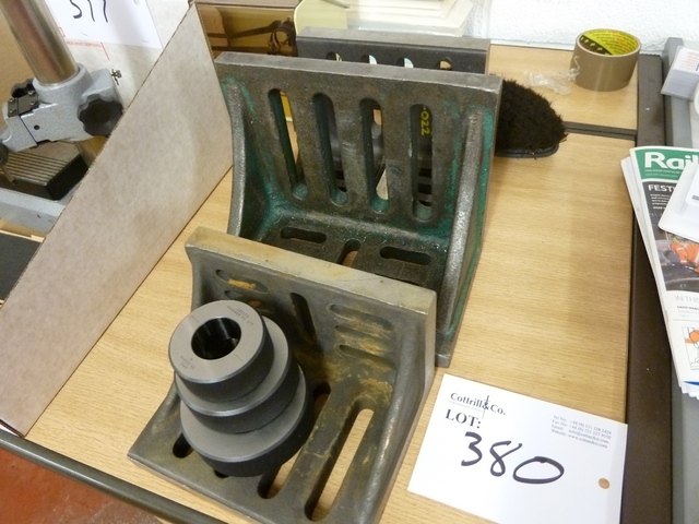 (3) Angle Plates, (3) Setting Rings, 35mm, 60mm and 45mm Dia