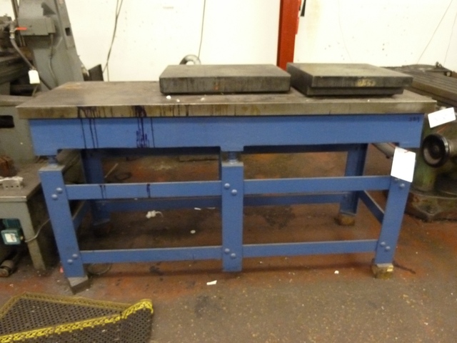 72’’ x 24’’ Steel plate on stand with (2) Granite Surface plates