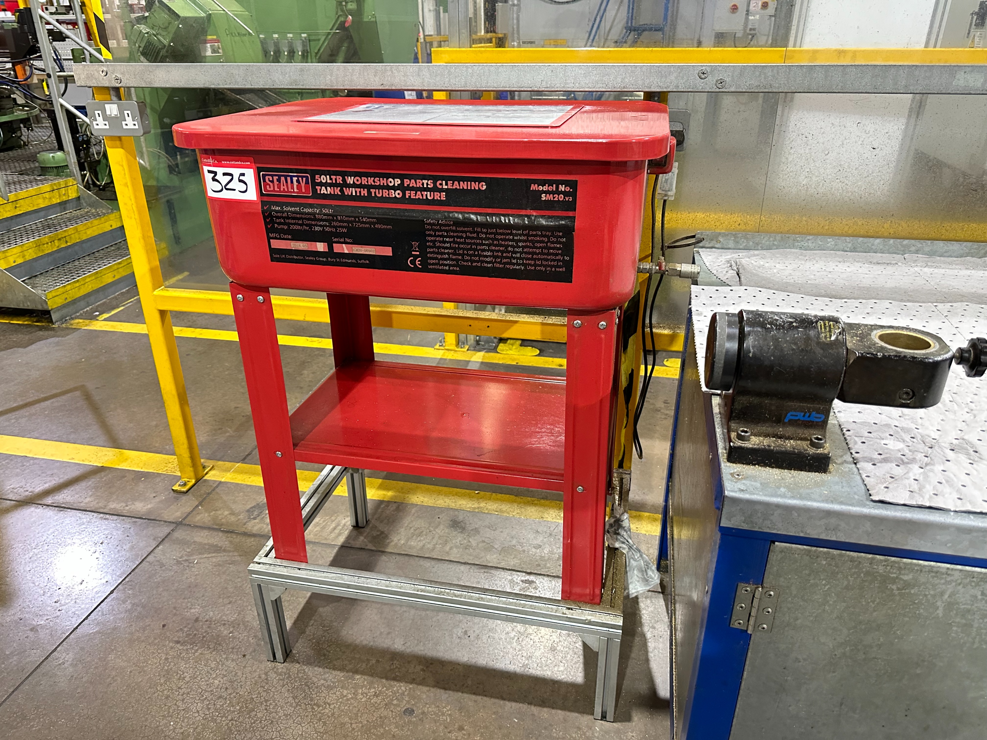 Sealey 50 Litre Parts Washer, Model: SW20 V3 with Turbo Feature.