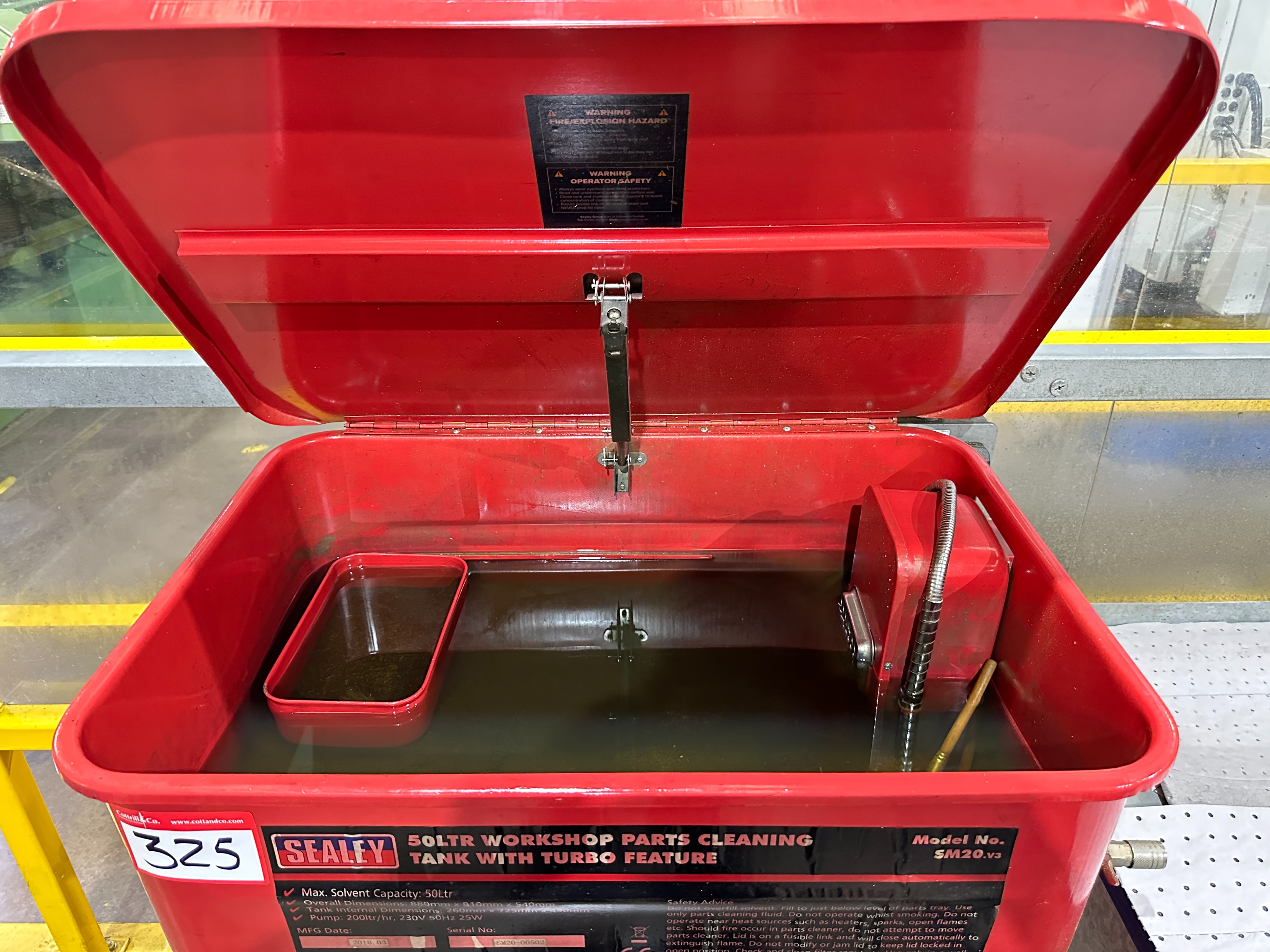 Sealey 50 Litre Parts Washer, Model: SW20 V3 with Turbo Feature.
