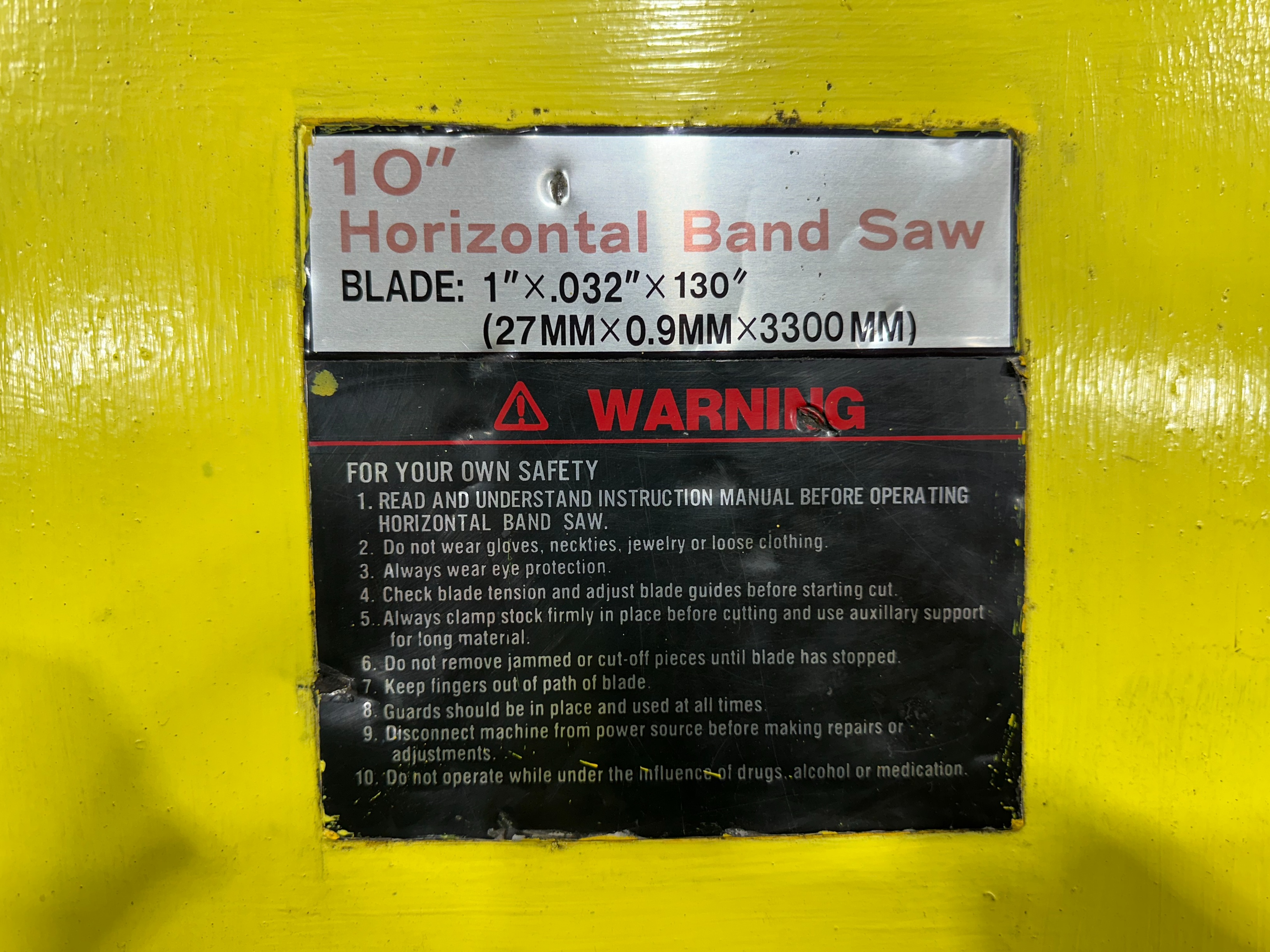 10" Horizontal Bandsaw Model 07745