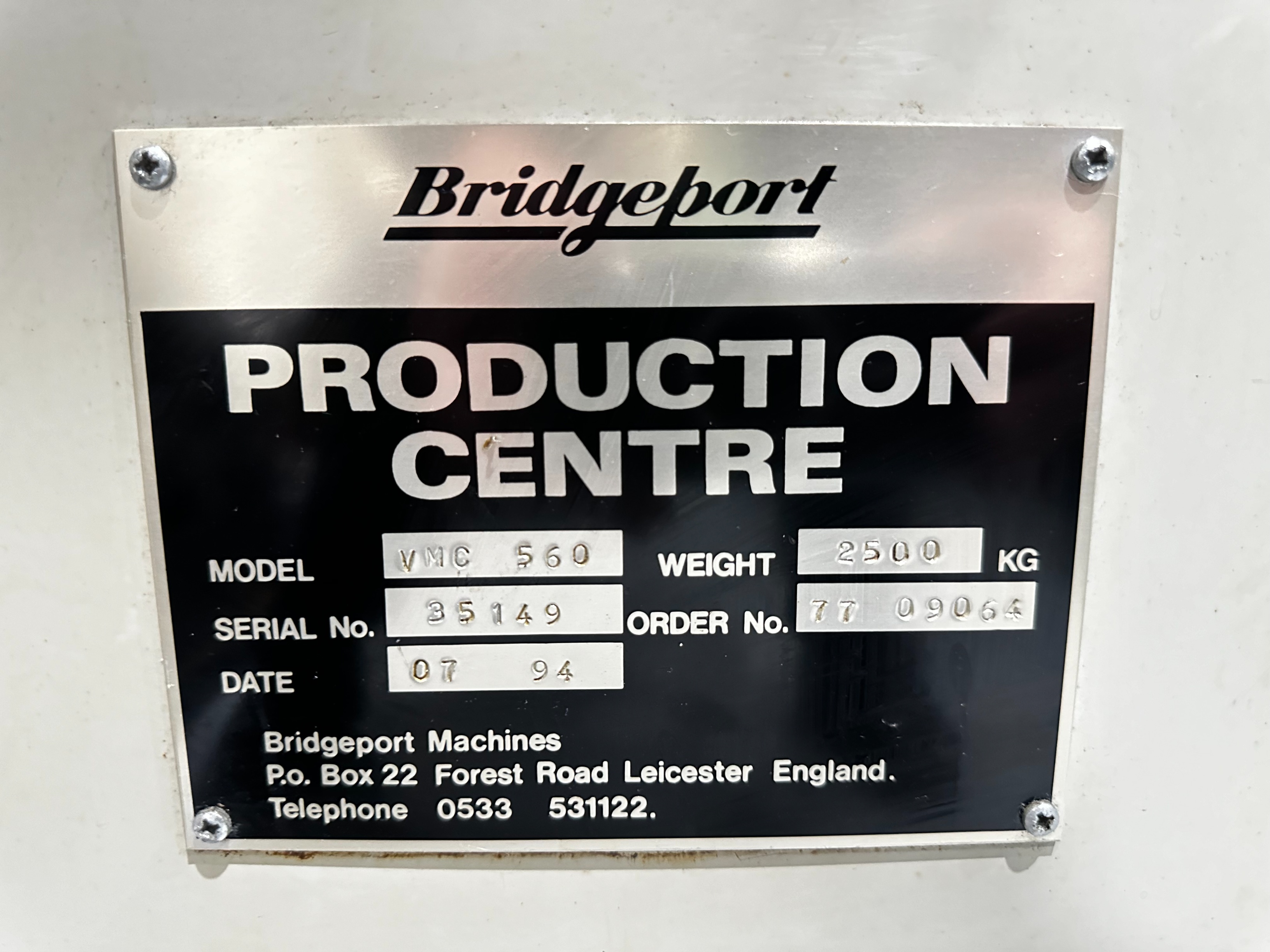 Bridgeport VMC560/22 Vertical Machining Centre (1994)