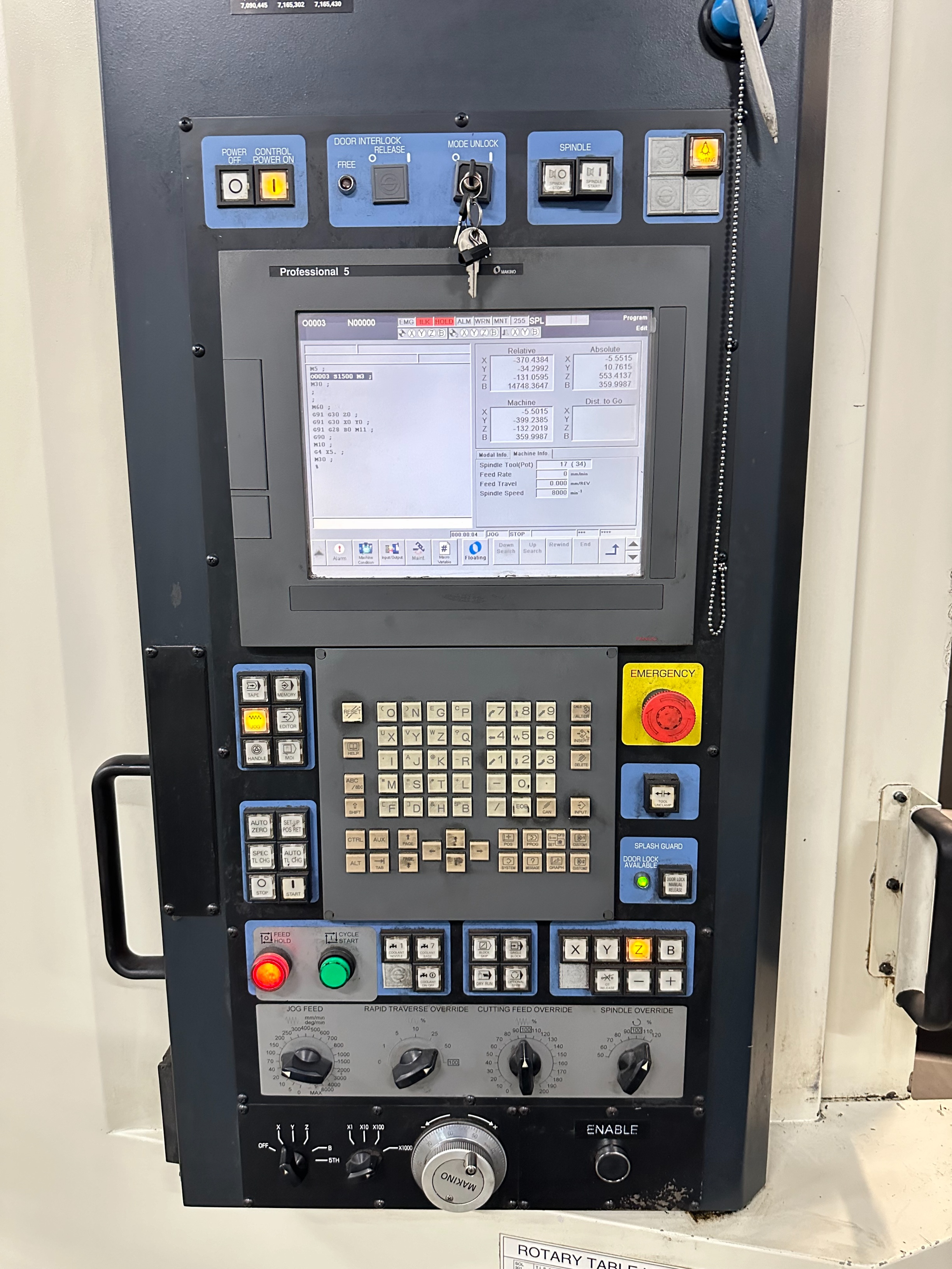 Makino Model A 71 4 Axis CNC Horizontal Machining Centre