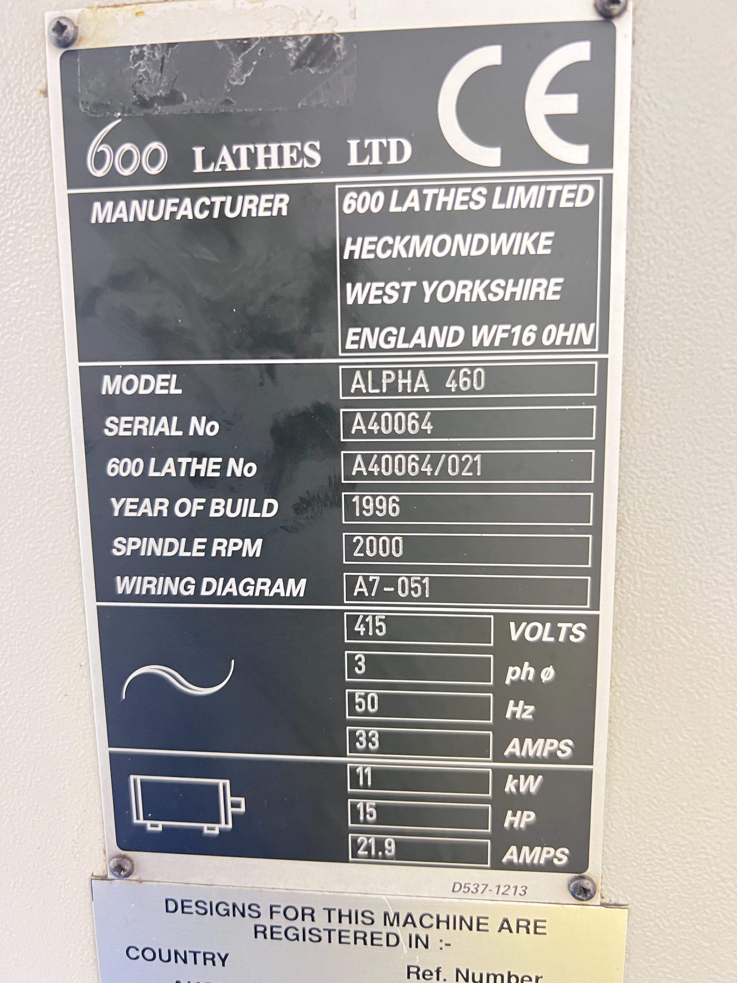 Harrison Alpha 460 CNC/Manual Gap Bed Centre Lathe