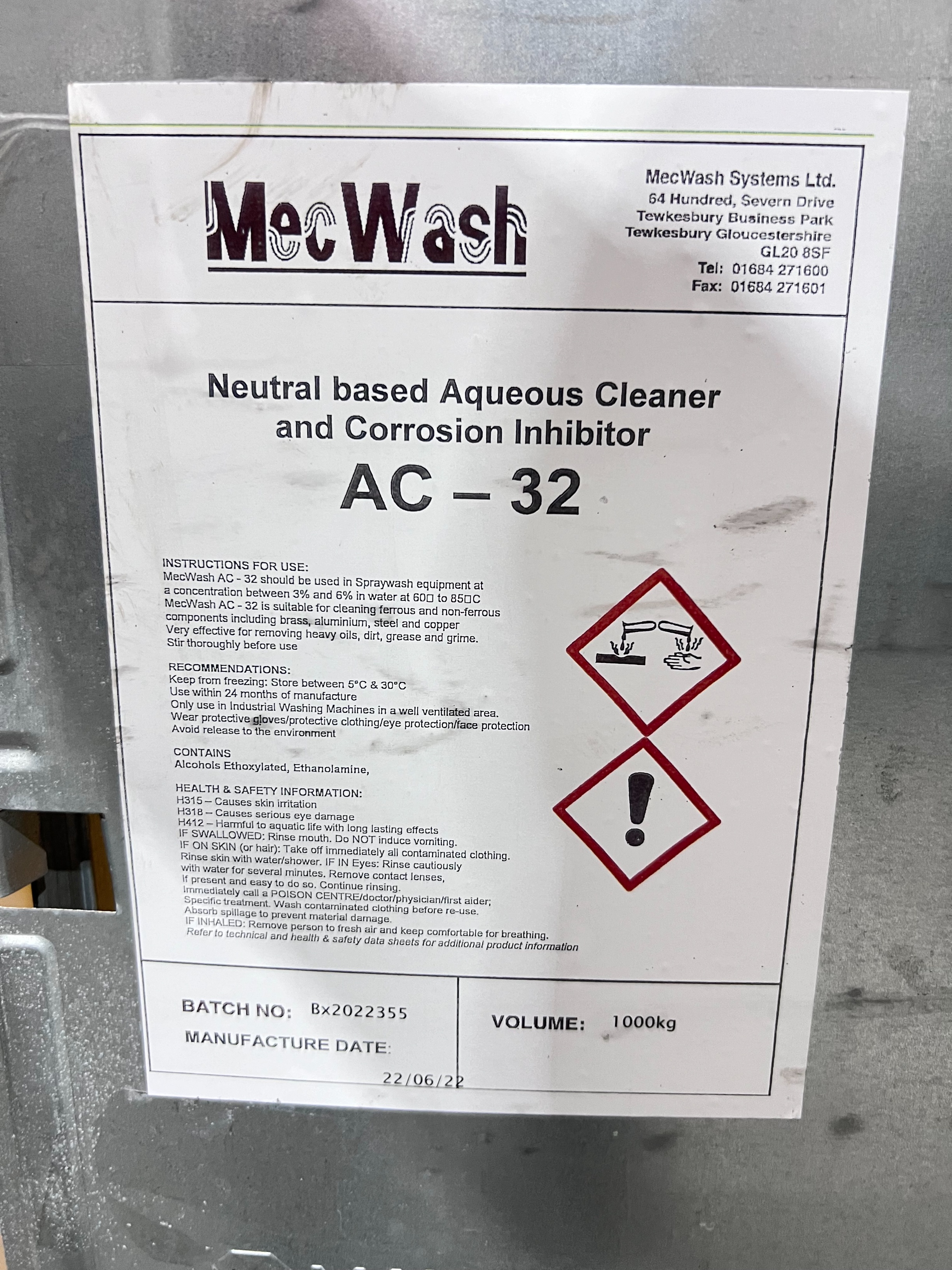 Mecwash Mini 300 Parts Wash Machine (11/2000)