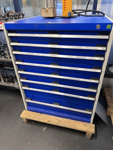Bott 8 Drawer Tooling Cabinet, Including Various Cutters