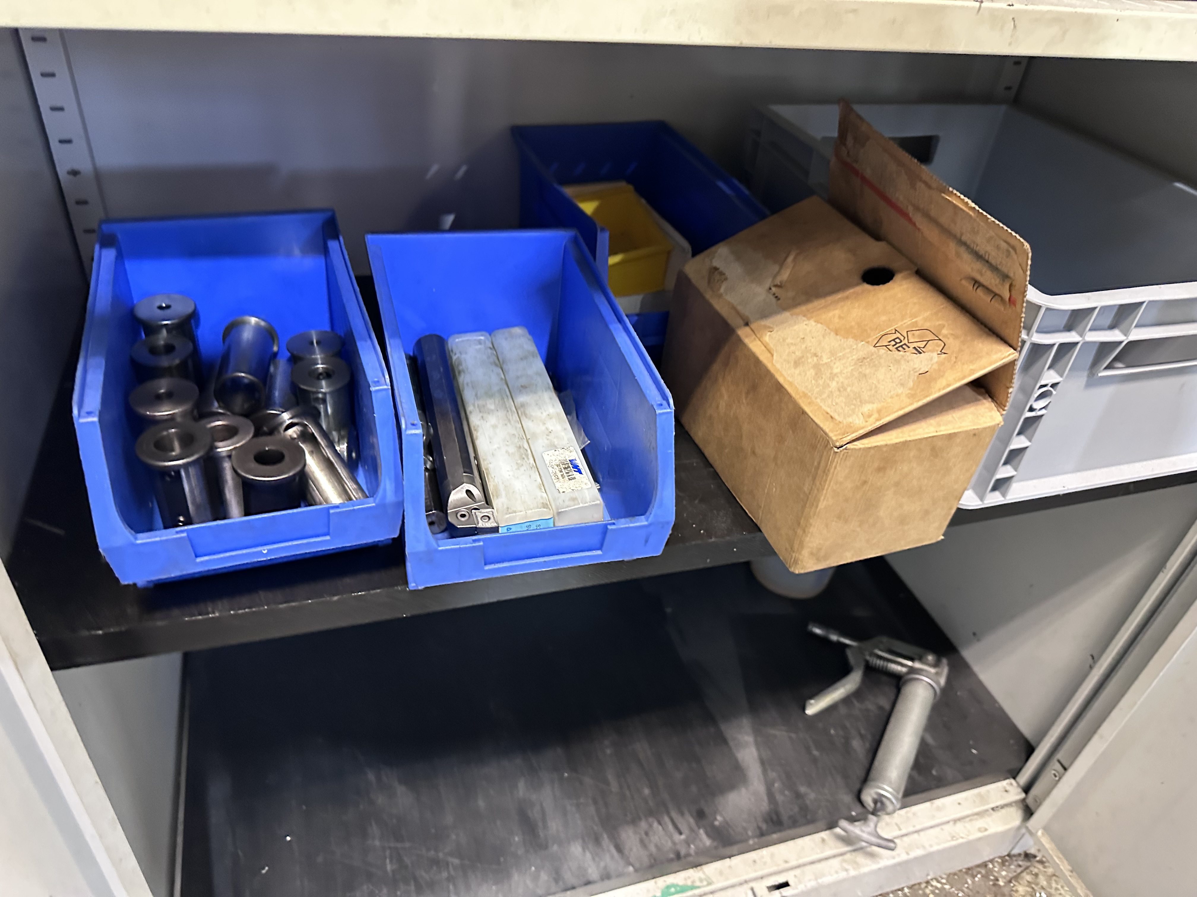 2 Door Cabinet with Various Tools Used on Haas ST20 SSY Lathe