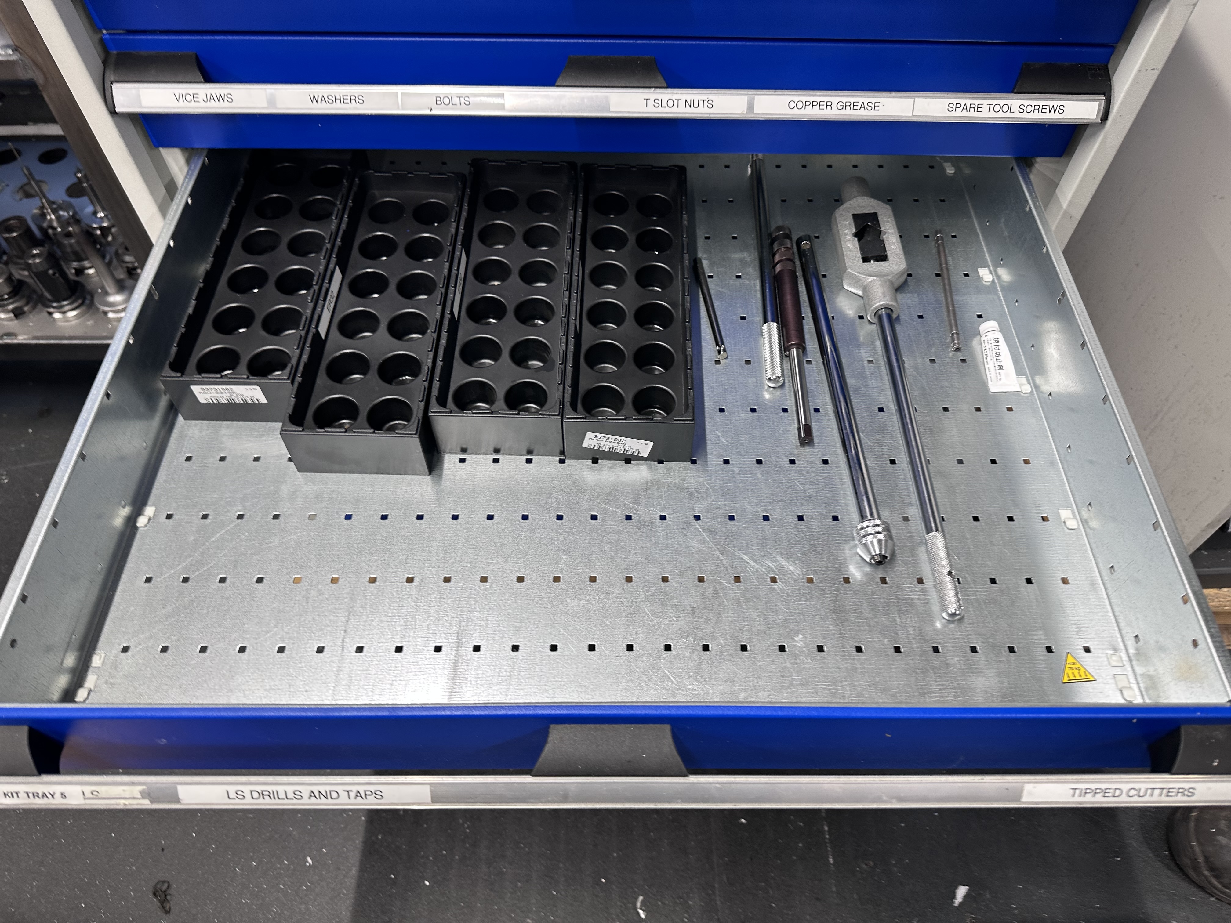 Bott 8 Drawer Tooling Cabinet, Including Various Cutters