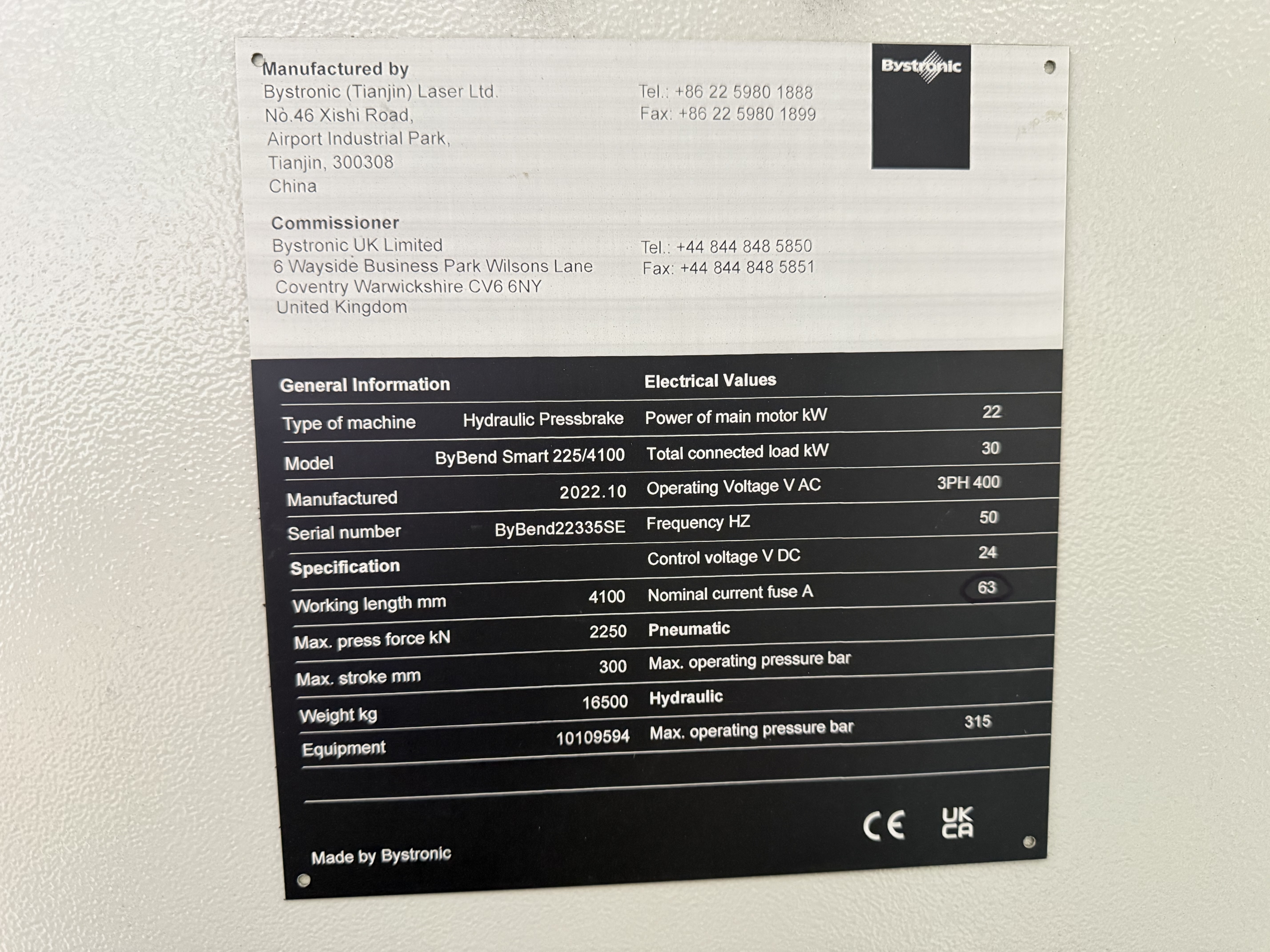 Bystronic ByBend Smart 225/4100 Hydraulic Pressbrake (2022)