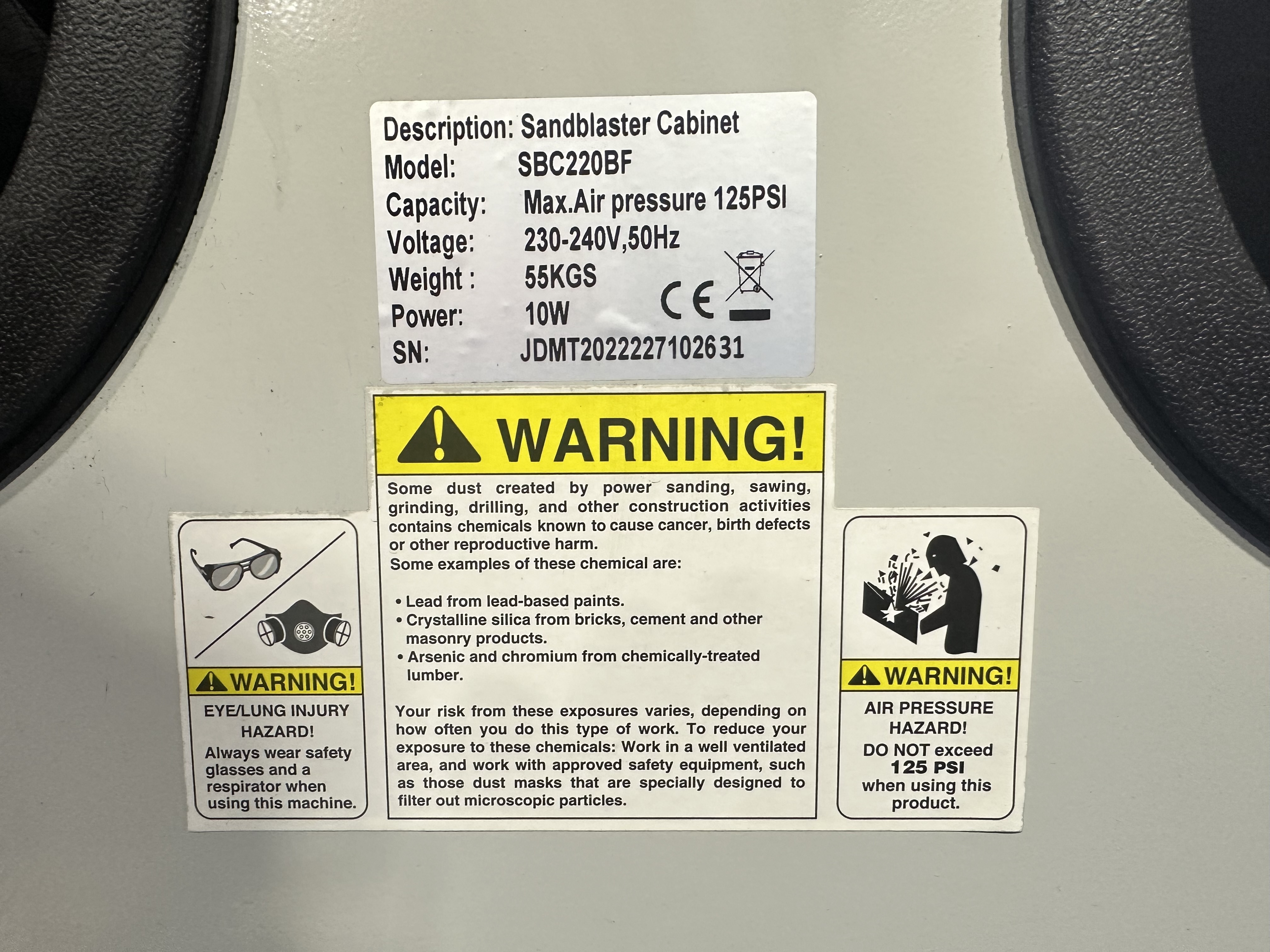 Mattis SBC220BF Sand Blaster Cabinet