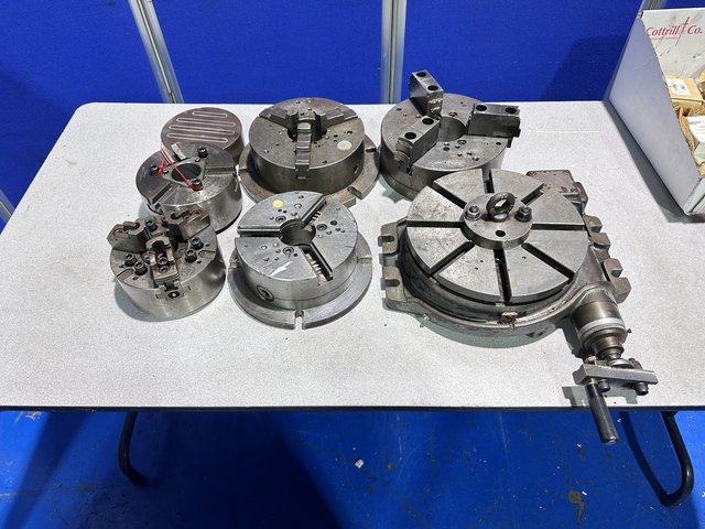 Various Size Chucks & Rotary Table